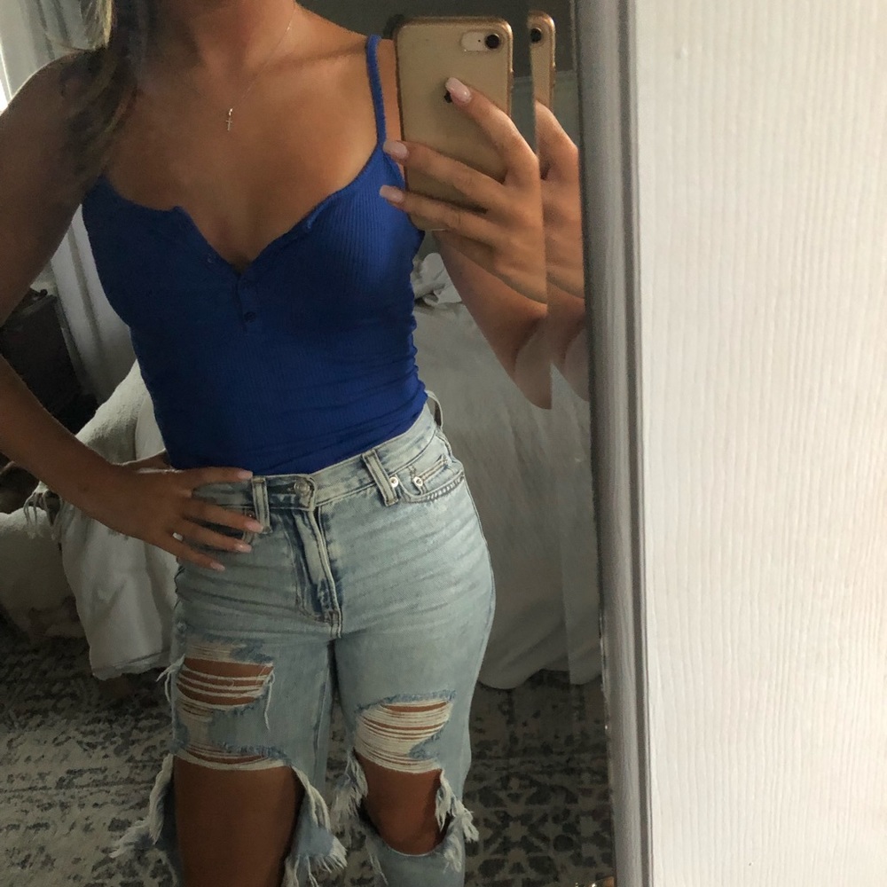 Royal blue body suit